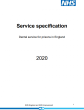 Service specification: Dental service for prisons in England 2020